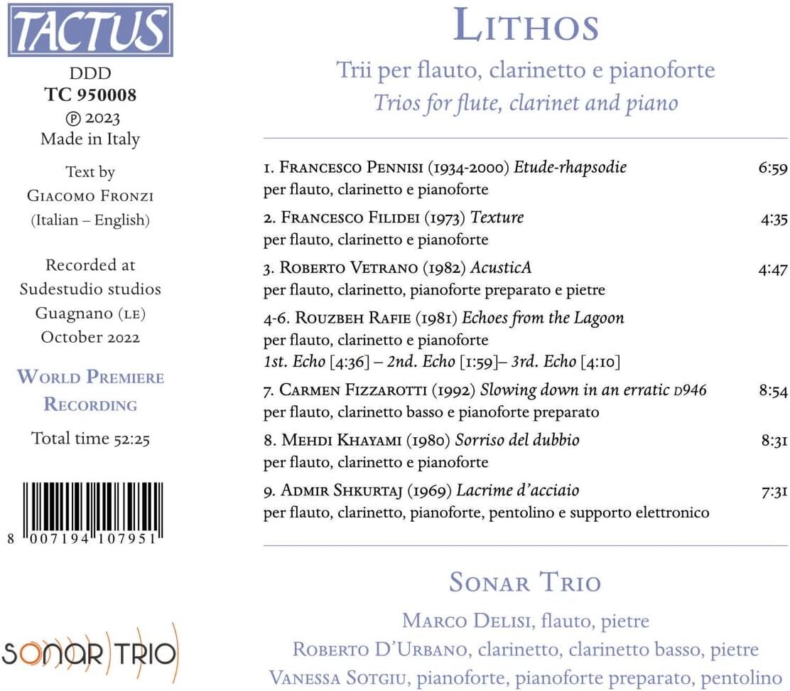 Lithos: Trii Per Flauto, Clarinetto E Pianoforte