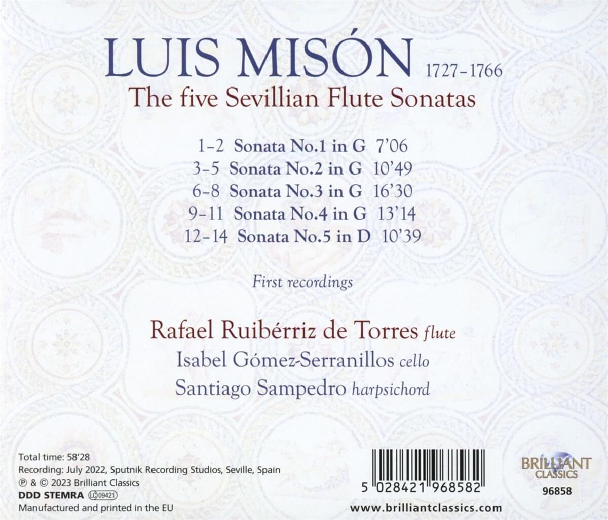 Luis Misón: The Five Sevillian Flute Sonatas