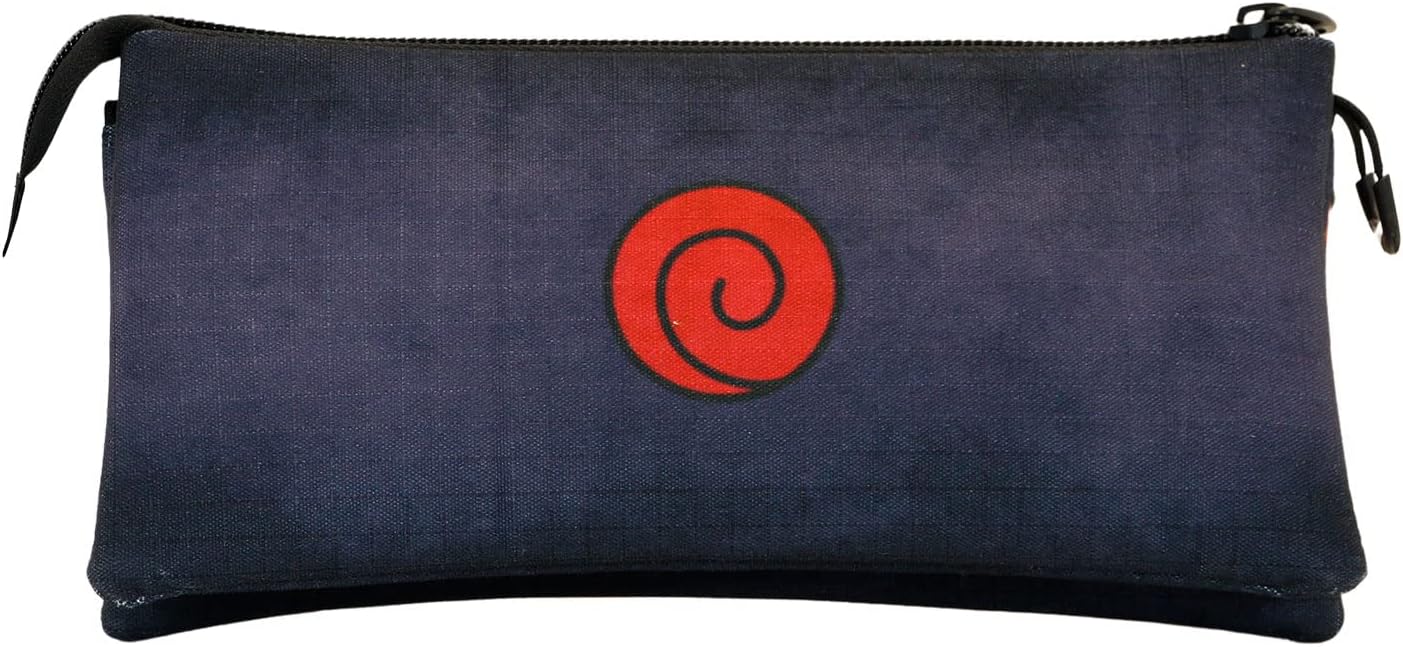 Naruto Symbol-ECO Triple Pencil Case, Orange, 23 x 11 cm