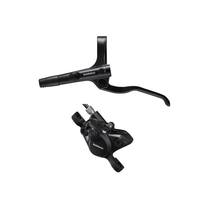 Shimano BR-MT200 / BL-MT200 bled brake lever/post mount calliper, black, front right