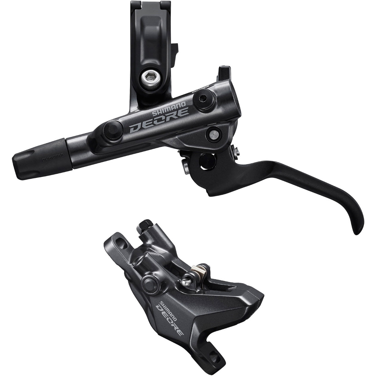 Shimano BR-M6100/BL-M6100 Deore bled brake lever/post mount 2 pot calliper, front right