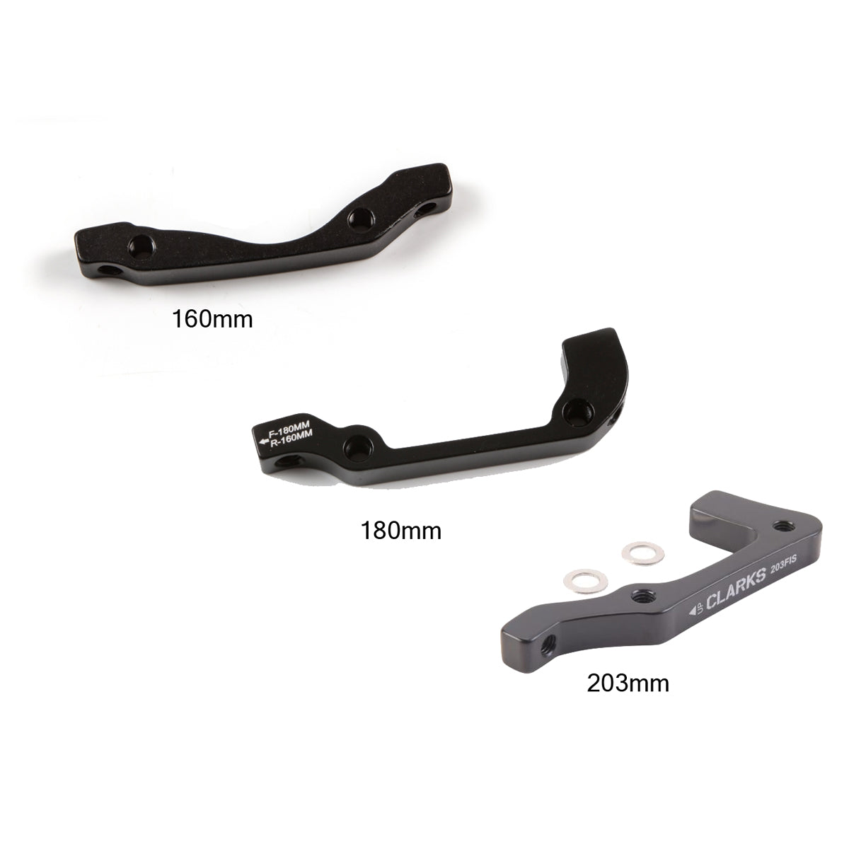 Clarks Cycle Systems: Disc Brake Adaptor in Black I.S. Front-BLACK -160MM