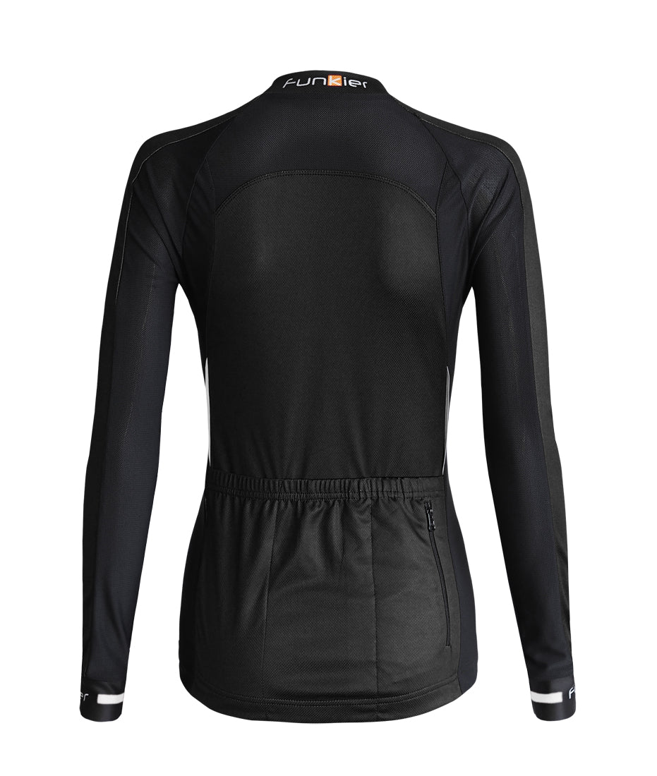 Funkier Odessa Ladies Summer Long Sleeve Jersey in Black Large