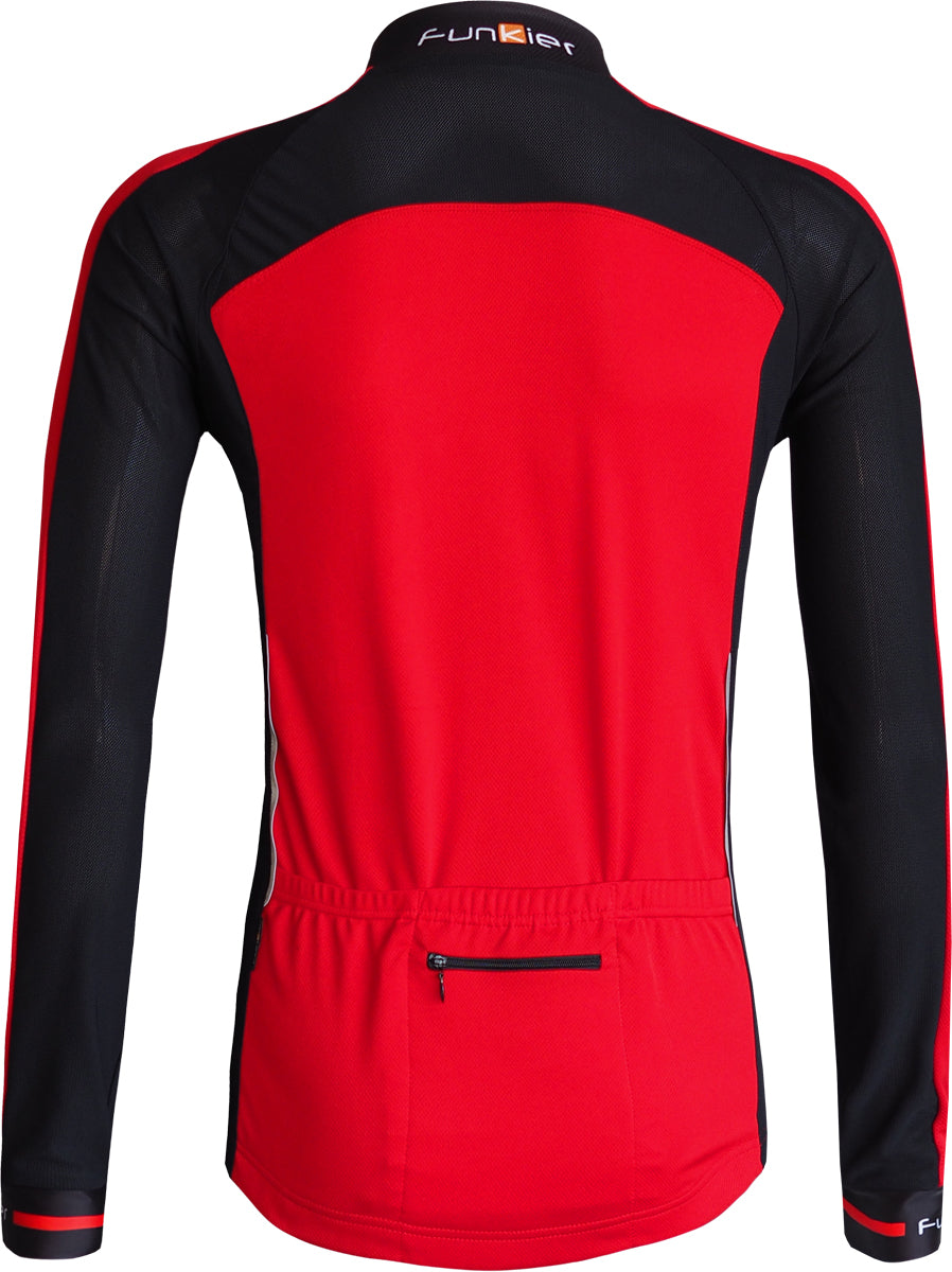 Funkier Talana Gents Active Long Sleeve Jersey in Red/Black (J-730-LW) - Medium
