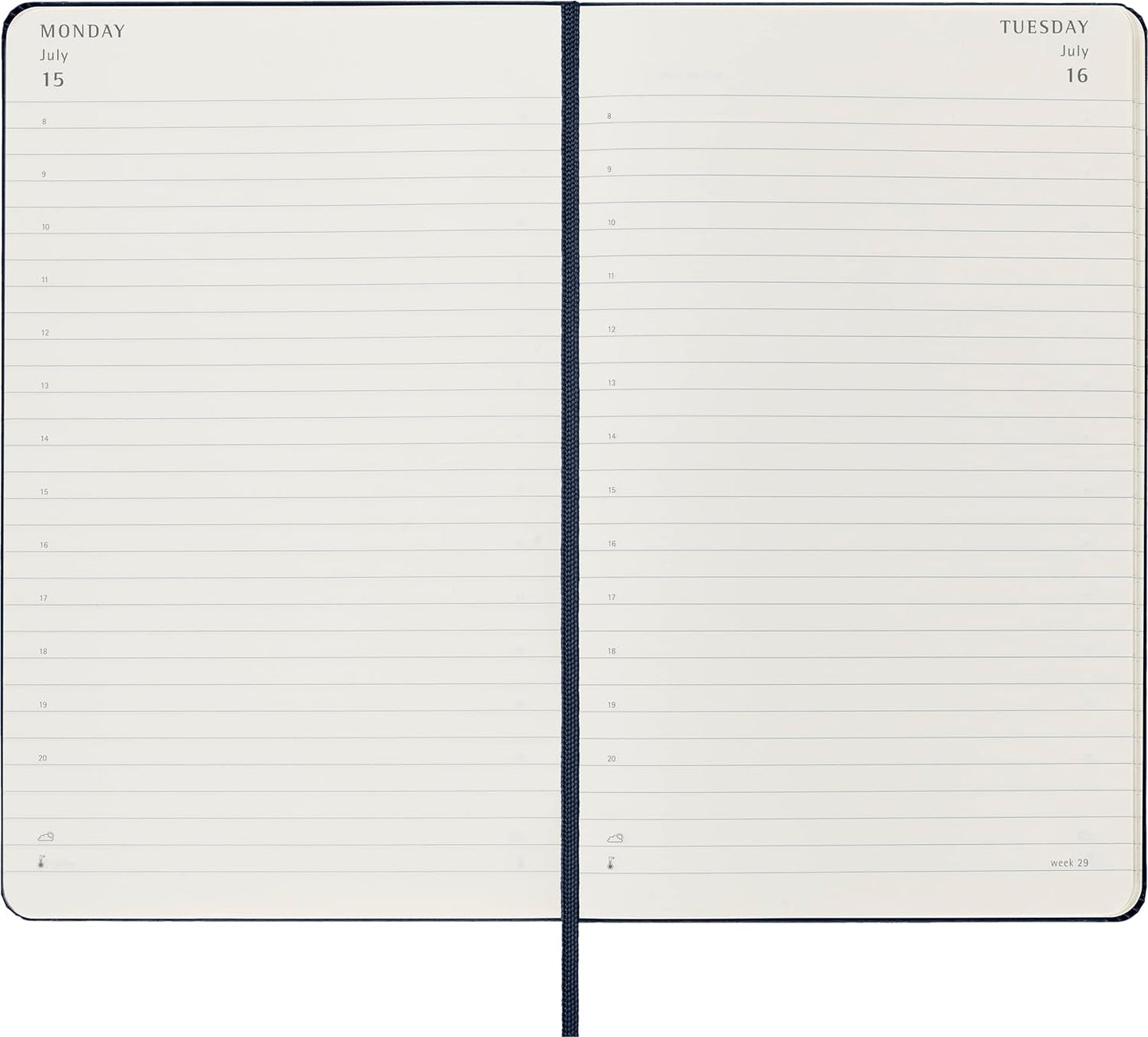 Moleskine Daily Agenda 12 Months 2024, Agenda 2024, Size Large 13x21, Hard Cover and Elastic Closure, Colour Sapphire Blue Daily Hard Cover - Large Sapphire Blue