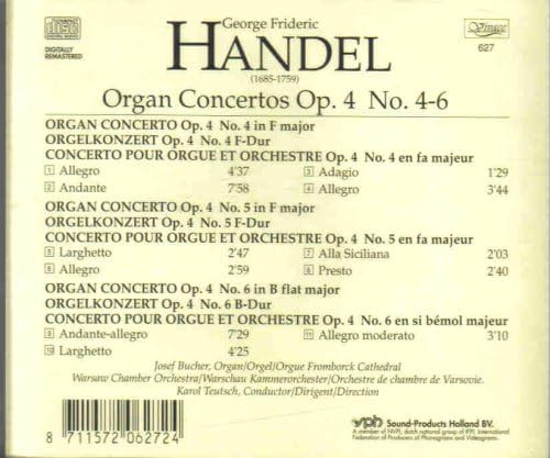 Handel:Organ Concertos Op.4 No.4,5,6