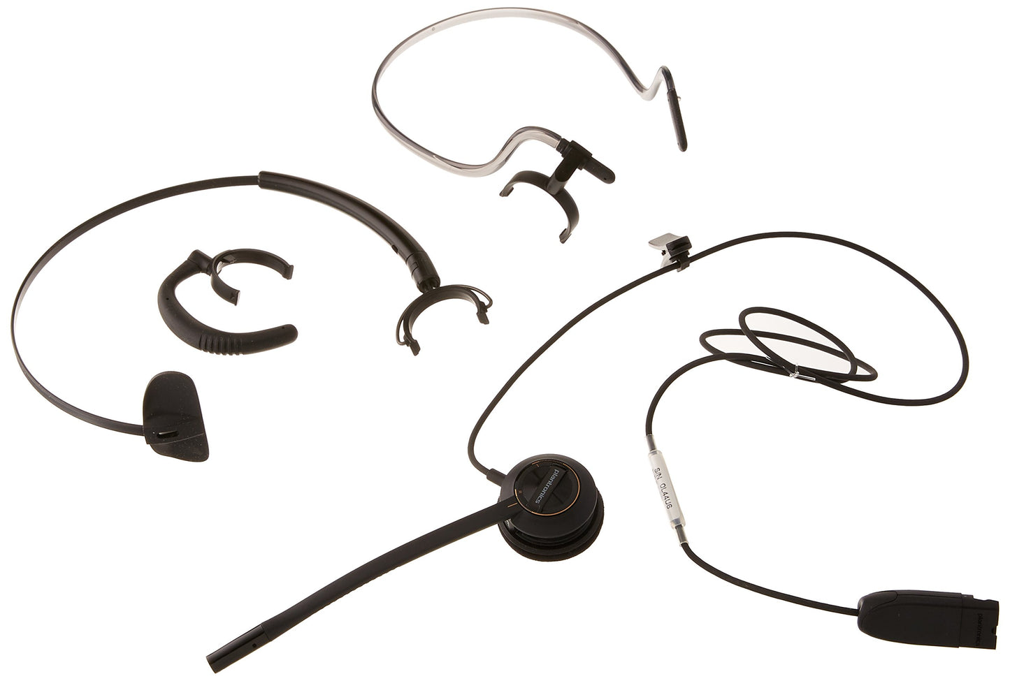 Plantronics HW540, One-Ear EncorePro Headset with Hook and Neck Clip and DA90, Black