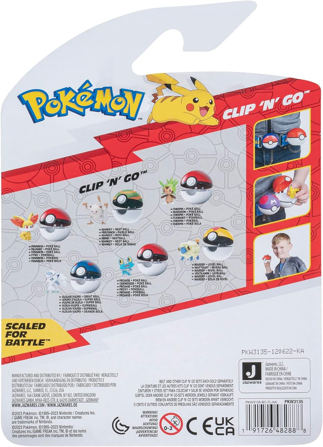 Pokémon PKW3135 Clip ‘N’ Go Alolan Includes 2-Inch Battle Figure and Ball Accessory, Alola-Vulpix