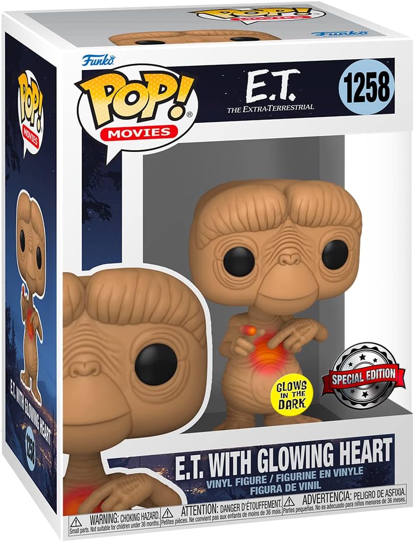 Funko Pop! Movies: E.T. 40th - E.T. With - Glow In the Dark Heart - E.T. the Extra Terrestrial - Collectable Vinyl Figure - Gift Idea - Official Merchandise - Toys for Kids & Adults - Movies Fans