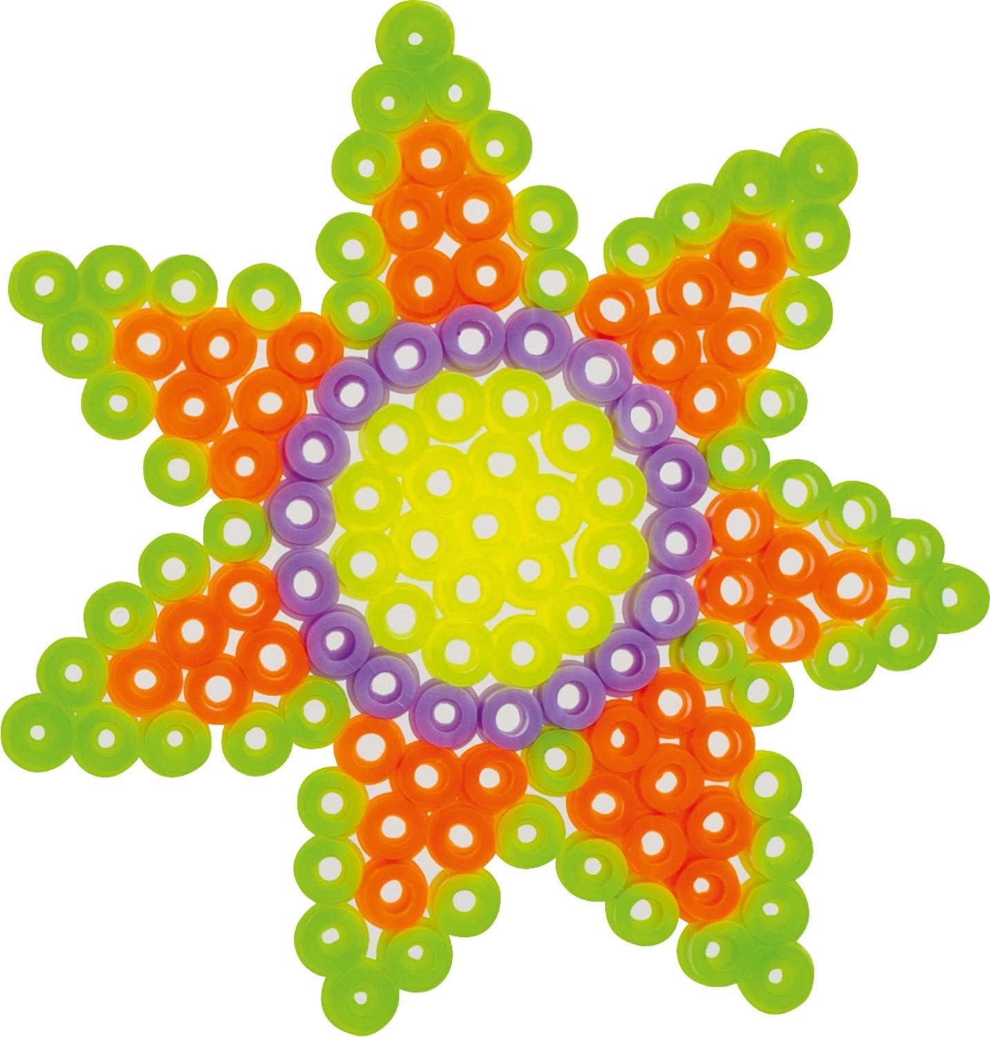Folia 73204 Fun Starter Set, with a Flower Shaped Pen Plate, 220 Beads, Tweezers, Ironing Paper and Instructions (English Language not Starter Set 4