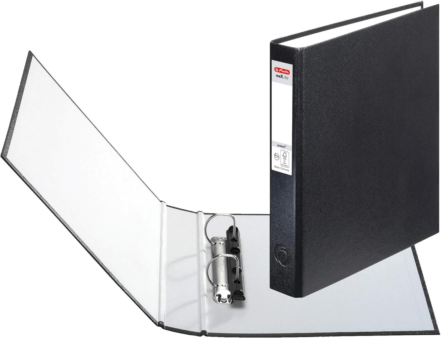 Herlitz max. File Protect A5 Ring Binder – 1 x 2 Ring Mechanism 25 mm Filling Height – Blue Black