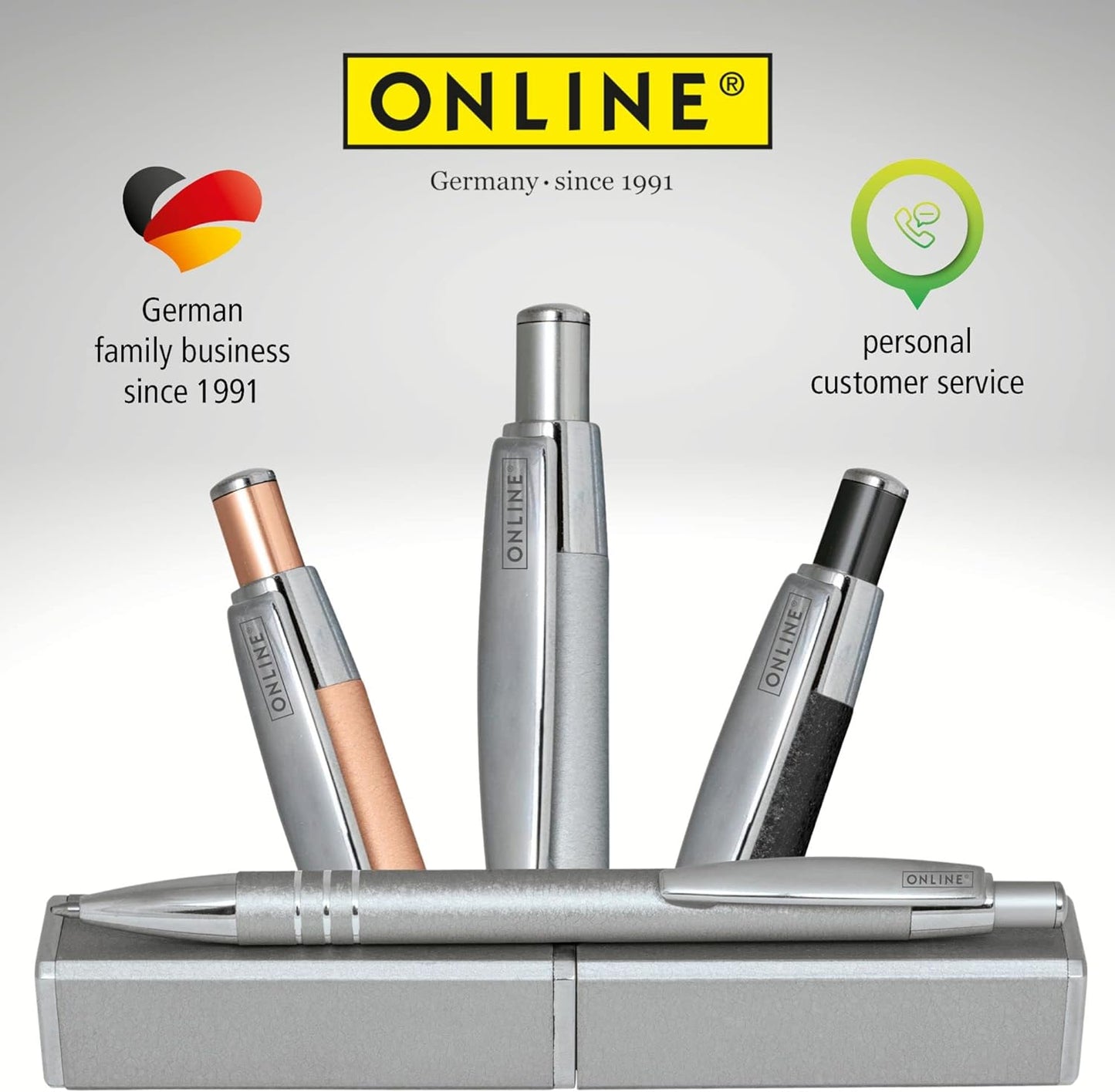 ONLINE ballpoint pen graphite, black writing color, colour silver