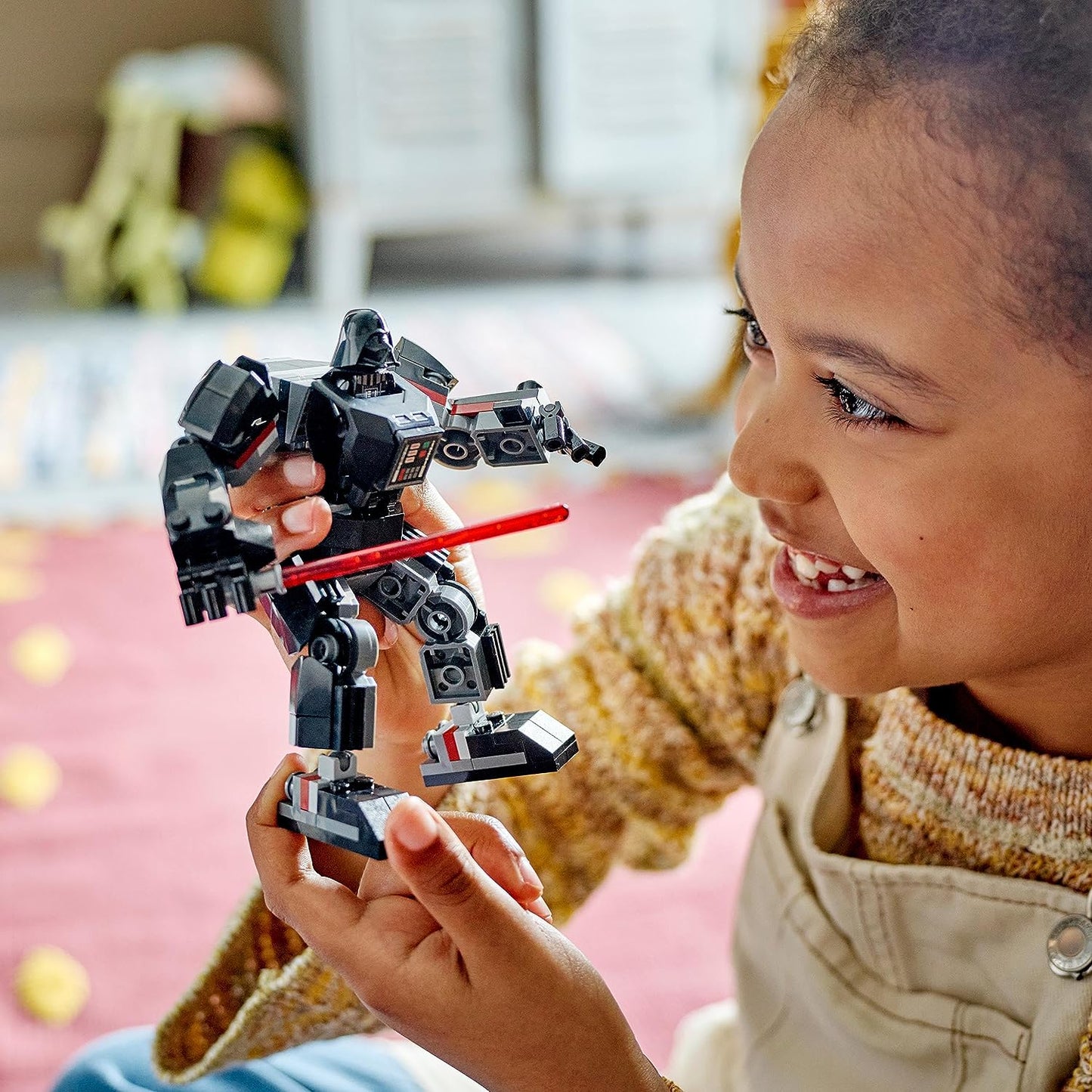 LEGO Star Wars Darth Vader Mech, Buildable Action Figure Model with Jointed Parts, Minifigure Cockpit and Large Red Lightsaber, Collectible Toy for Kids, Boys, Girls Aged 6 and Up 75368 Single