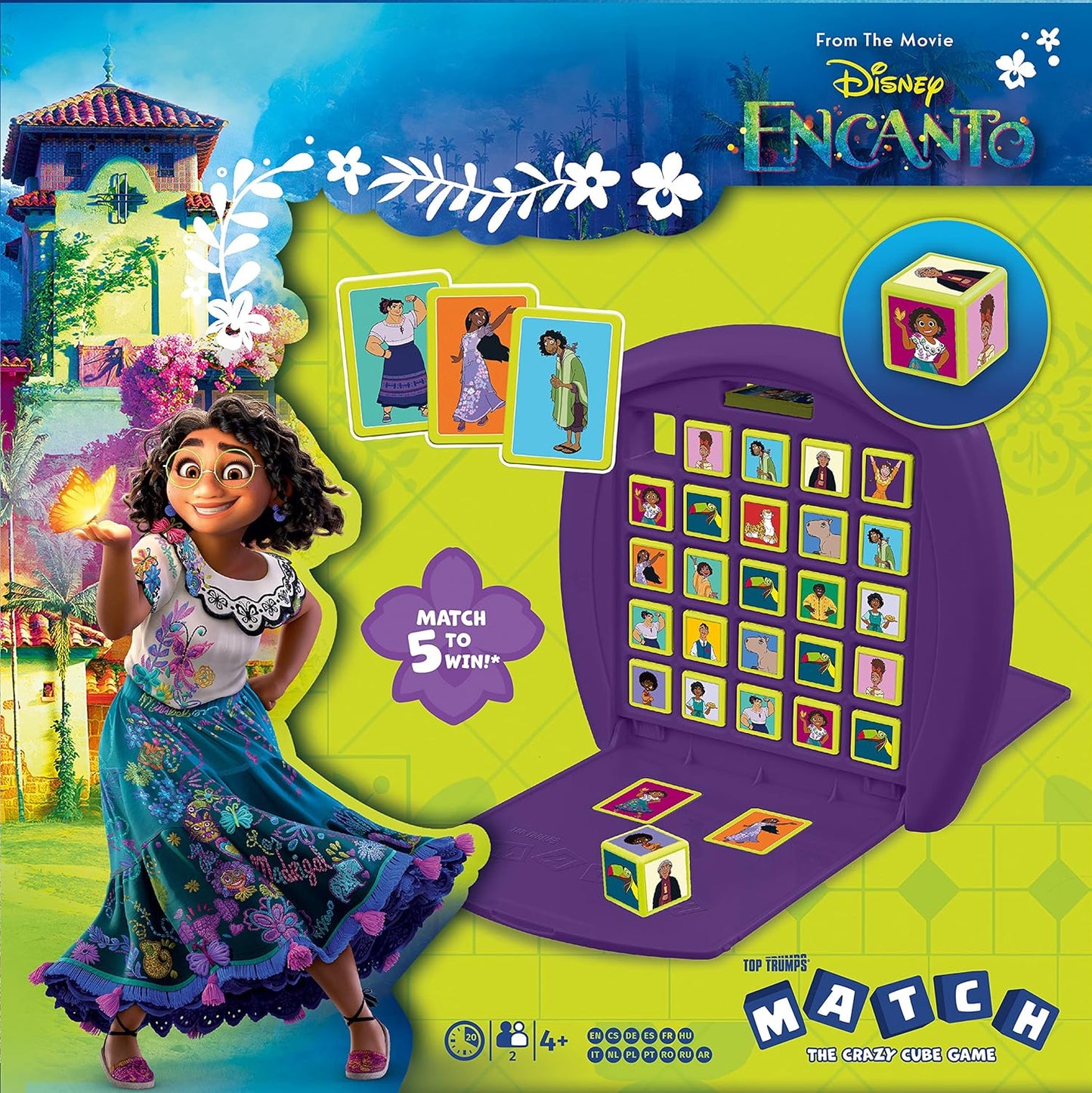 Top Trumps Encanto Match The Crazy Cube Game, play with 15 of your favourite characters including Mirabel, Isabela and Antonio, great travel board game, gift and toy for Boys and Girls Aged 4