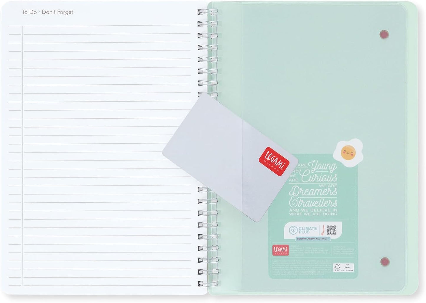 Legami - Large Spiral Weekly Calendar, 12 Months, from January 2024 to December 2024, Folding Planner 2024/2025, Elastic Closure, Final Pocket, Address Book, 15x21 cm, Egg Theme EGG files