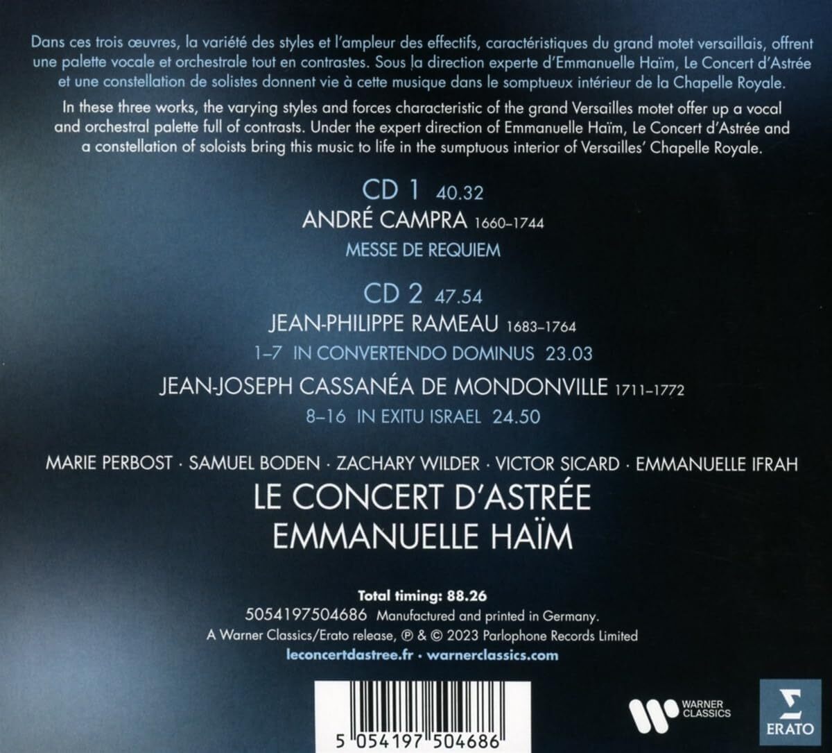 Campra: Messe De Requiem/Mondonville: In Exitu Israel/...