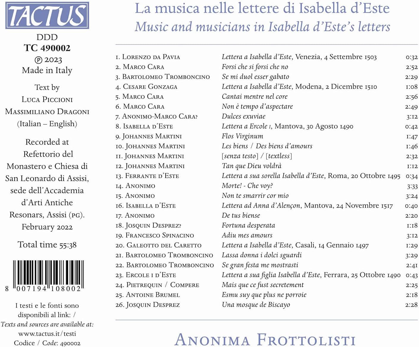La Musica Nelle Lettere Di Isabella D'Este
