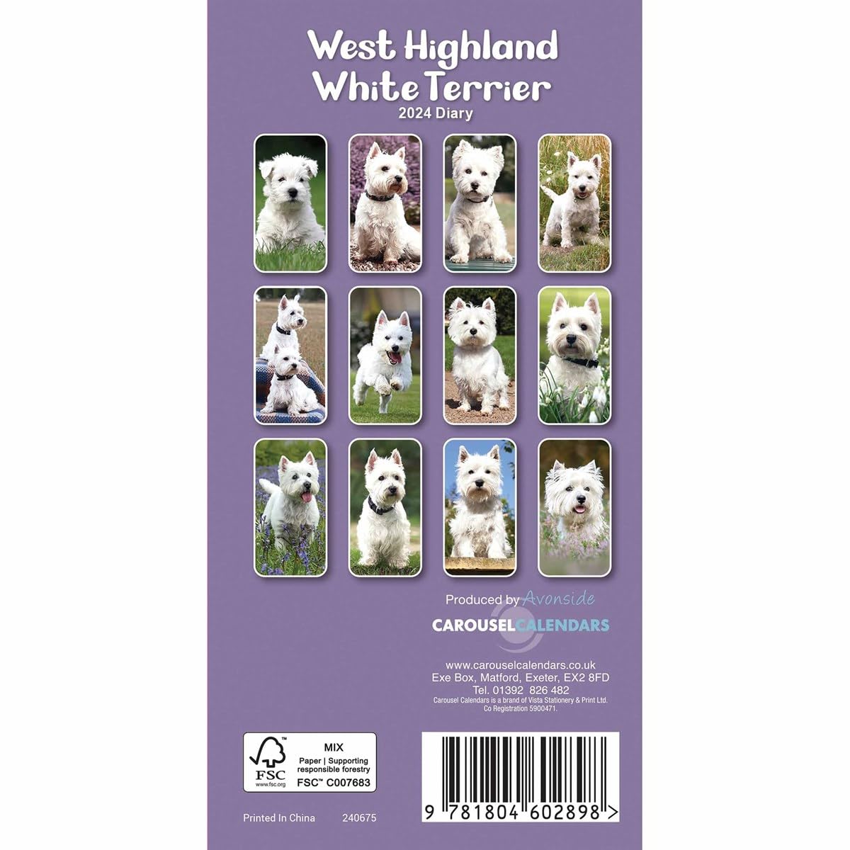 2024 West Highland White Terriers Slim Diary