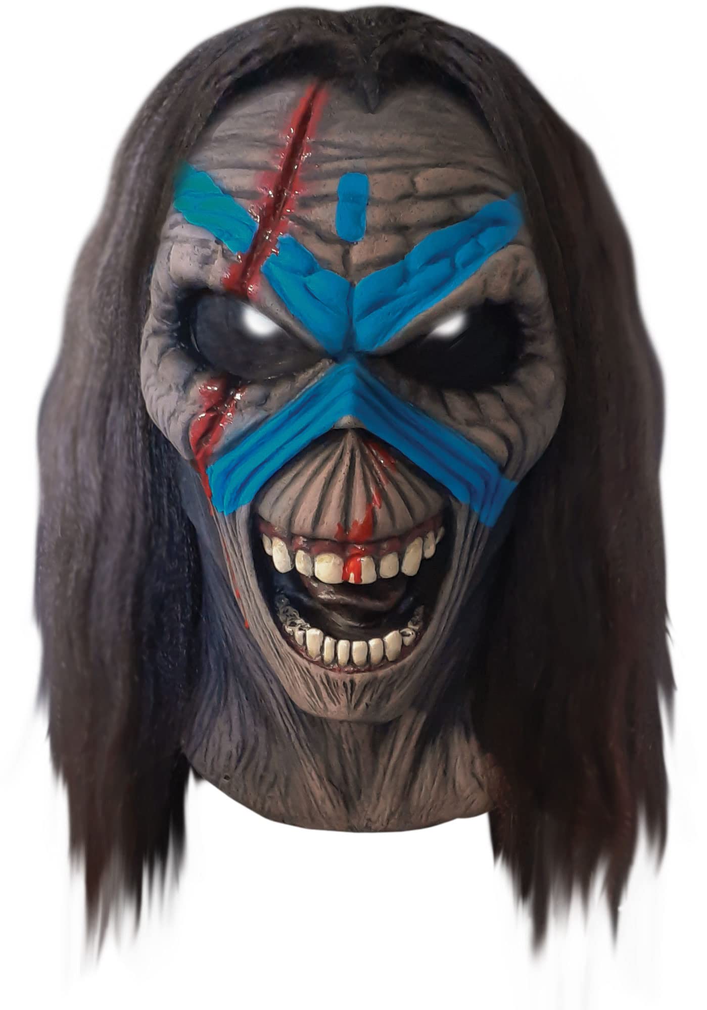 Iron Maiden Eddie The Clansman Adult Latex Mask Blue