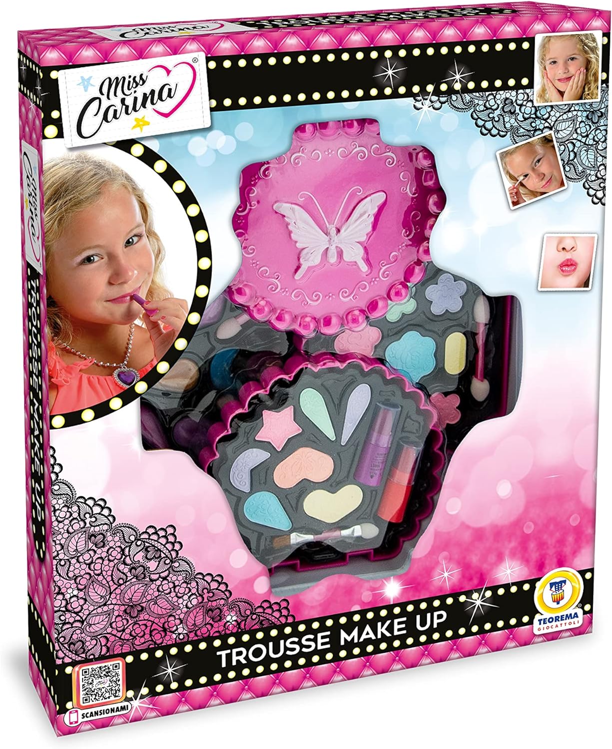 Teorema: Miss Carina - Trucchi Bimba Cofanetto Farfalla 3 Livelli - Window Box