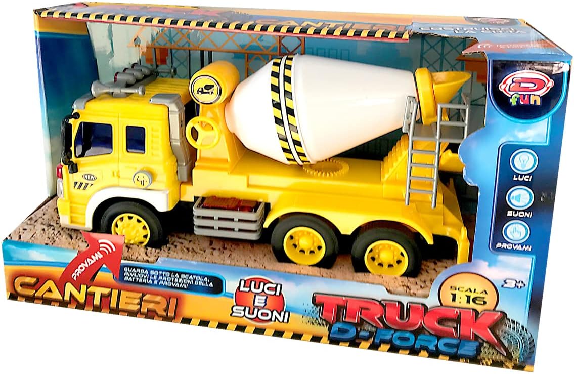 D-fun - Vehicle Toy Work Vehicles Truck D-Force Concrete Mixer, Multicoloured, DIP76594