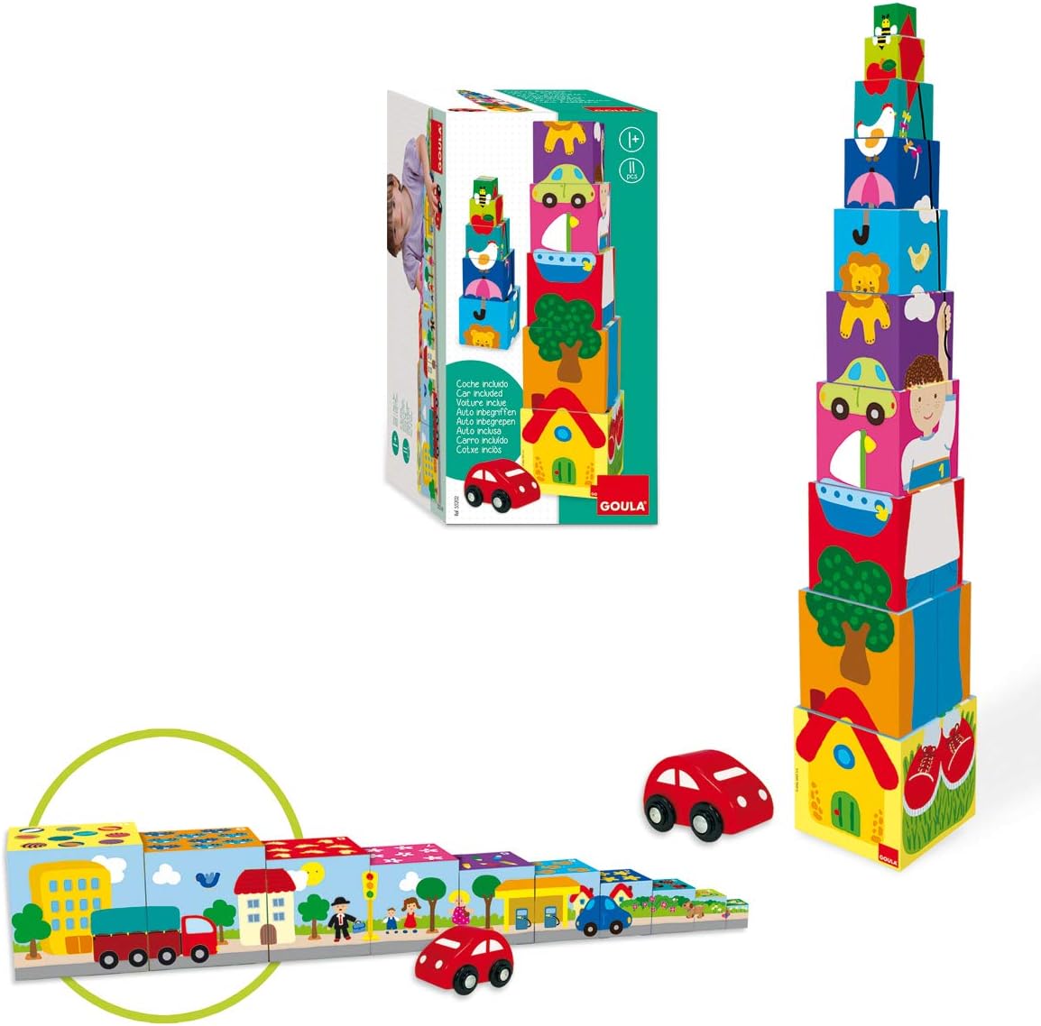 Jumbo Goula Pile Up Cubes - with Car