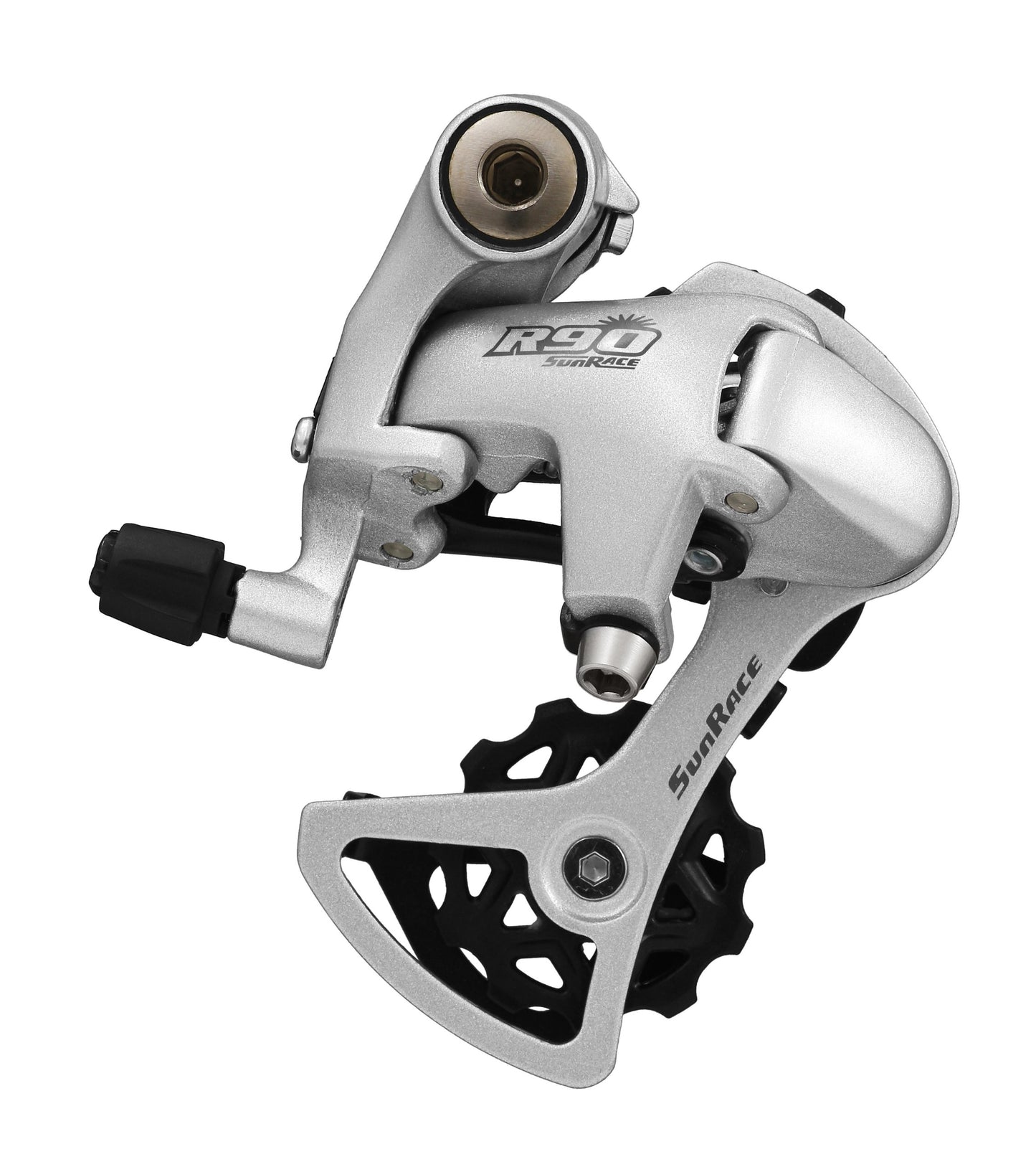 SunRace RDR91 9-Speed Short Cage Bike Derailleur with Bolt, Silver