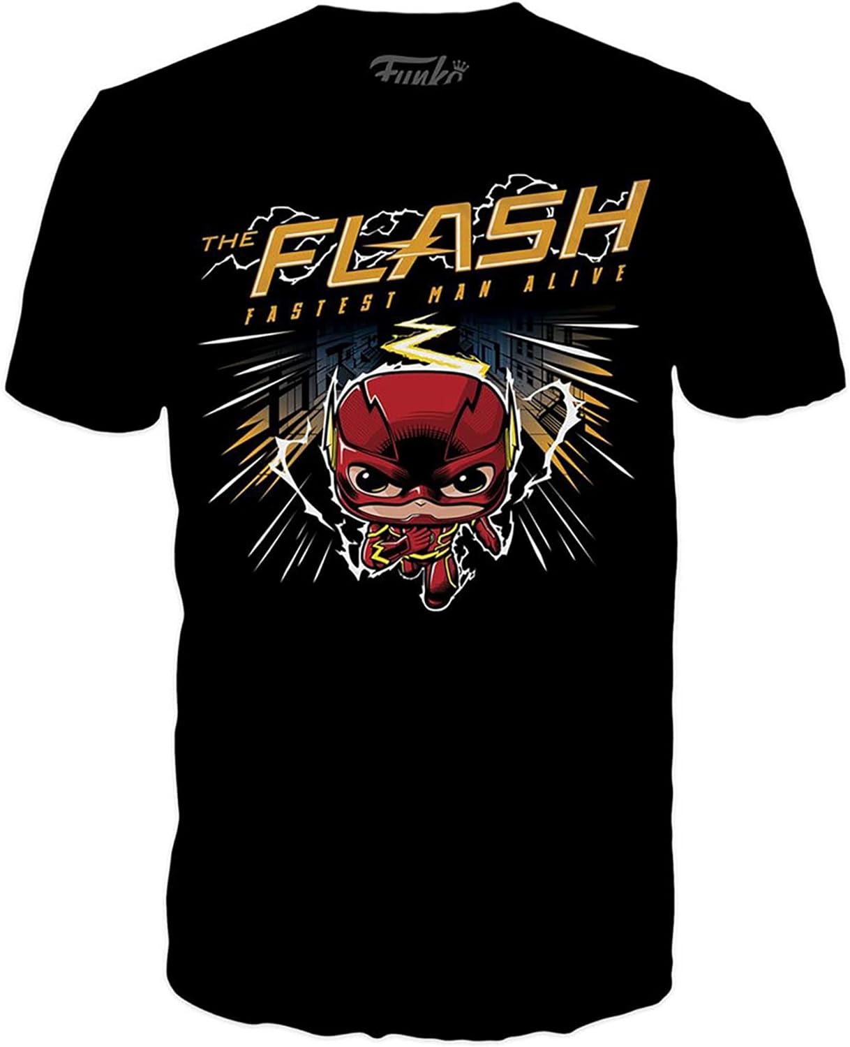 Funko POP! & Tee: DC - the Flash - Extra Large - (XL) - DC Comics - T-Shirt - Clothes With Collectable Vinyl Figure - Gift Idea - Toys and Short Sleeve Top for Adults Unisex Men and Women