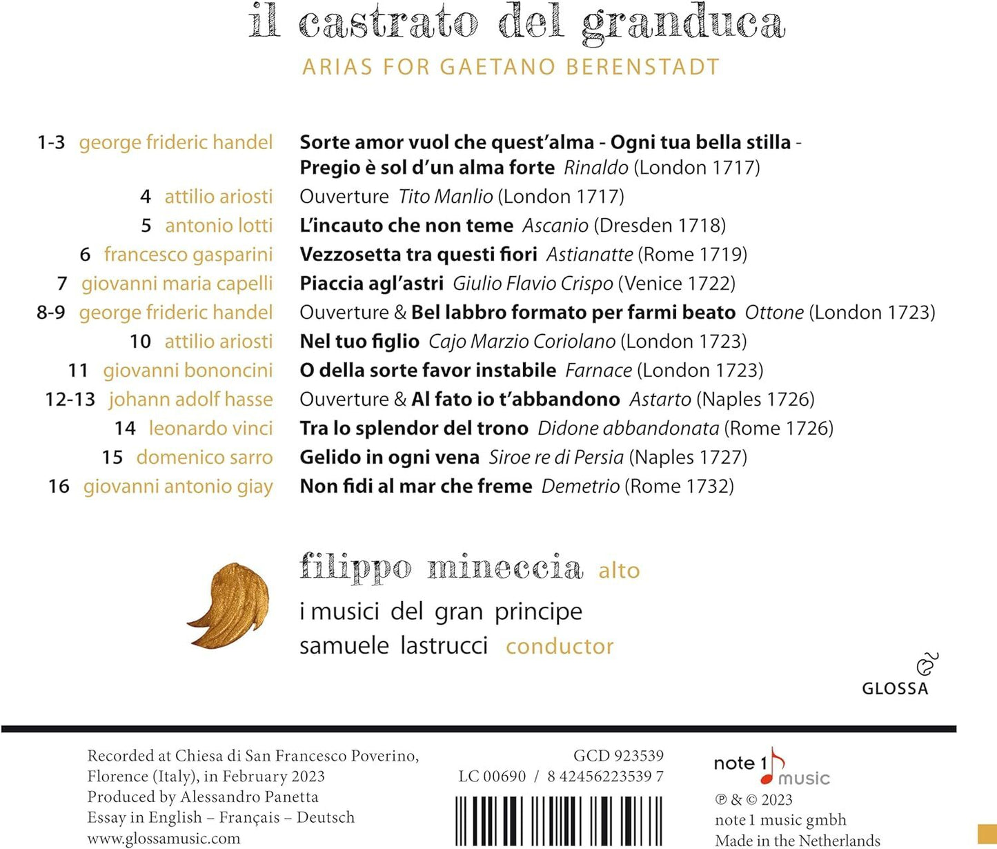 Il Castrato Del Granduca: Arias for Gaetano Berenstadt