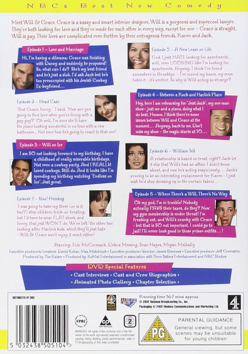 Will & Grace-series 1 Ep 1-8 (Import)