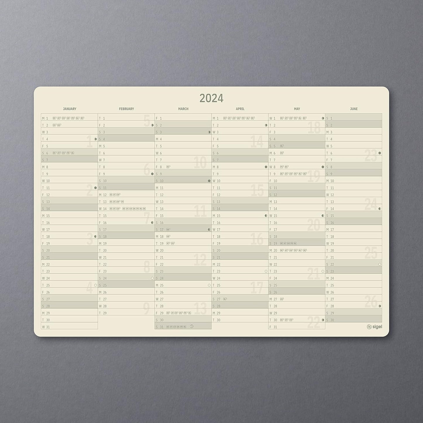 SIGEL C2401 Conceptum Weekly planner 2023/2024, approx. A5, approx. A5, Black, hardcover, 2 pages equal to 1 week, 256 pages