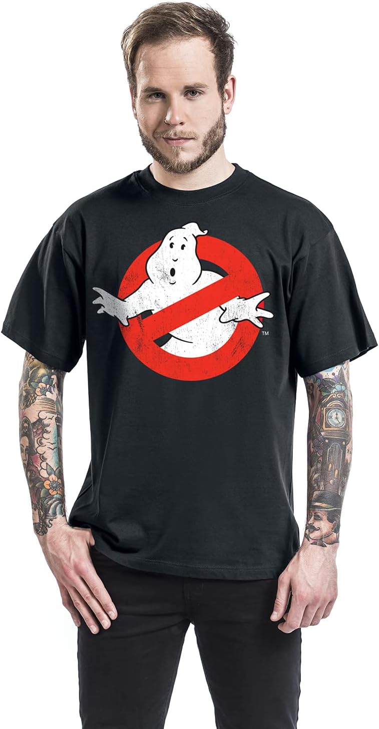 Ghostbusters Officially Licensed Merchandise Distressed Logo (Black) Small Black