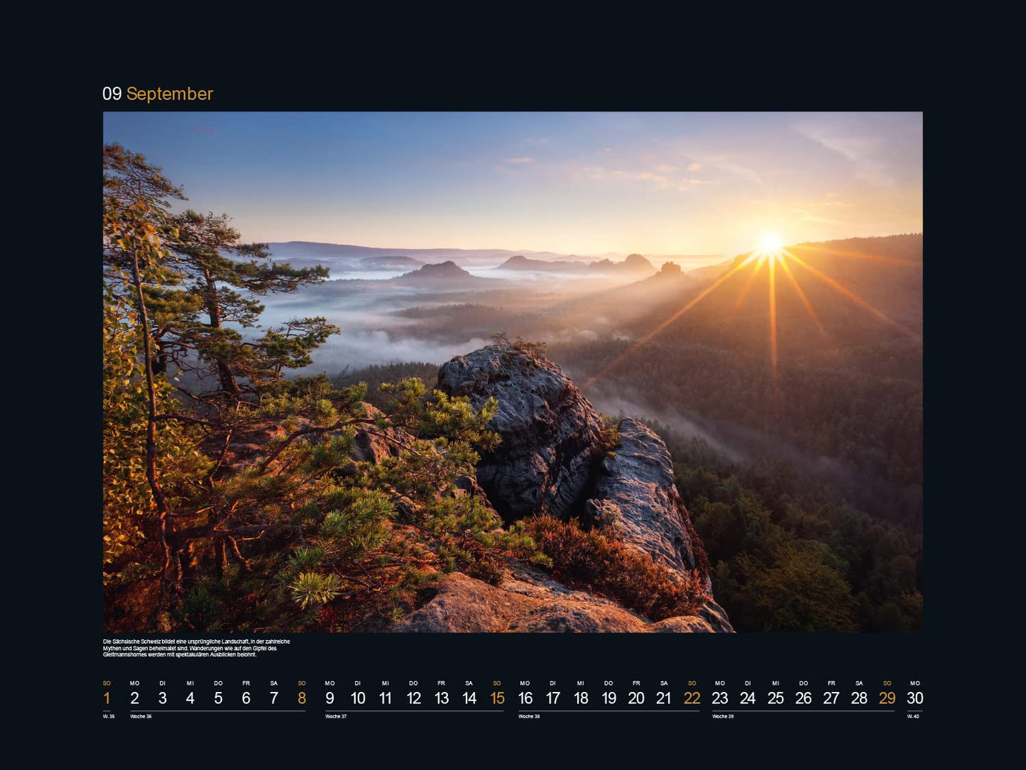 KUNTH Monats-Wandkalender Wildnis Deutschland 2024