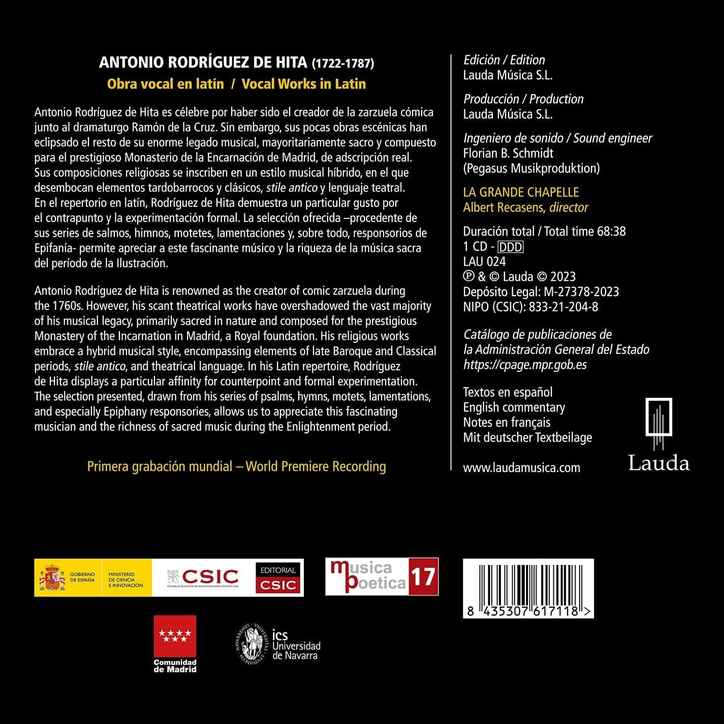 Antonio Rodríguez De Hita: Obra Vocal En Latín