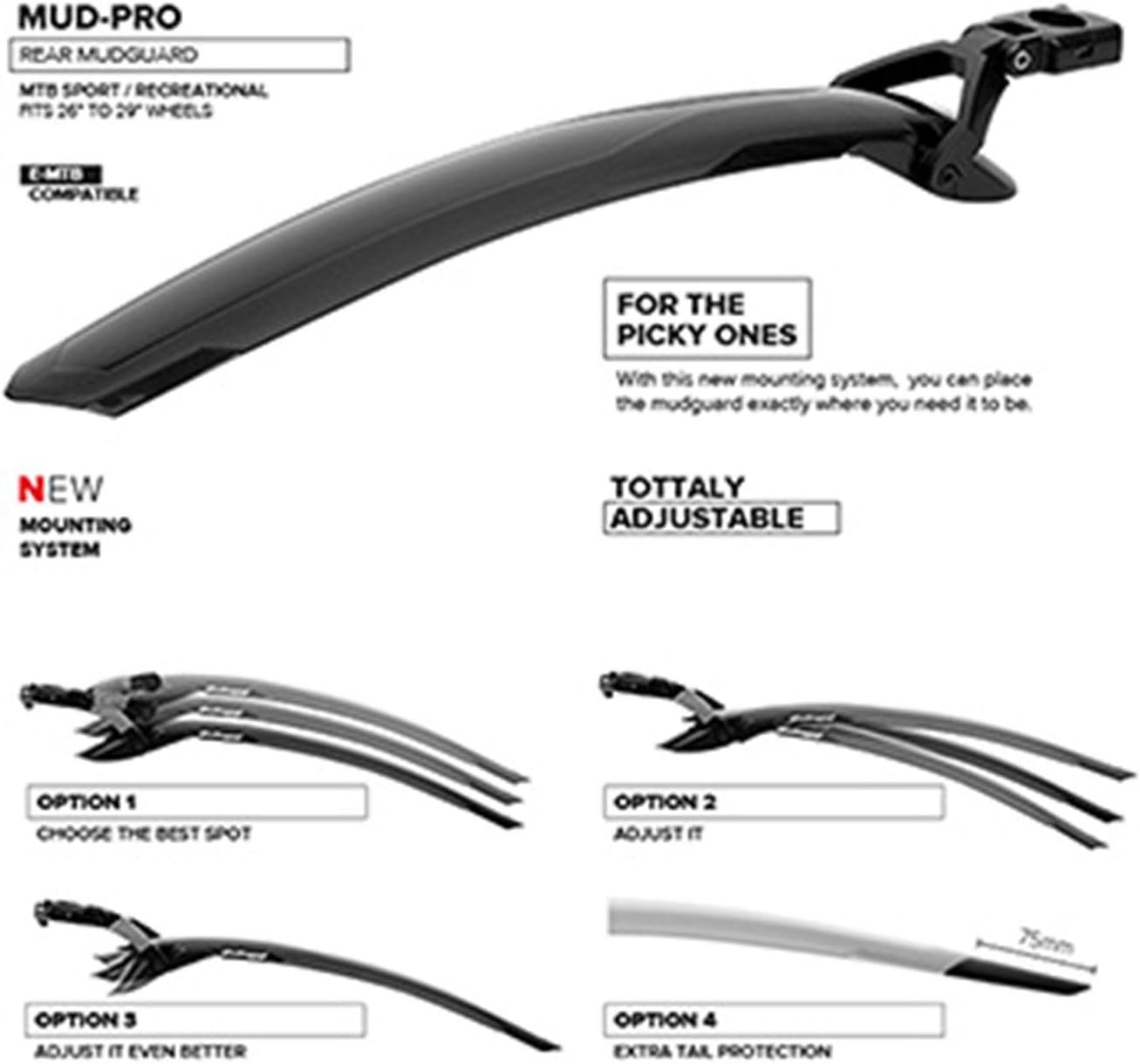 Polisport Mud Pro rear mudguard 26/29 seatpost mounting black