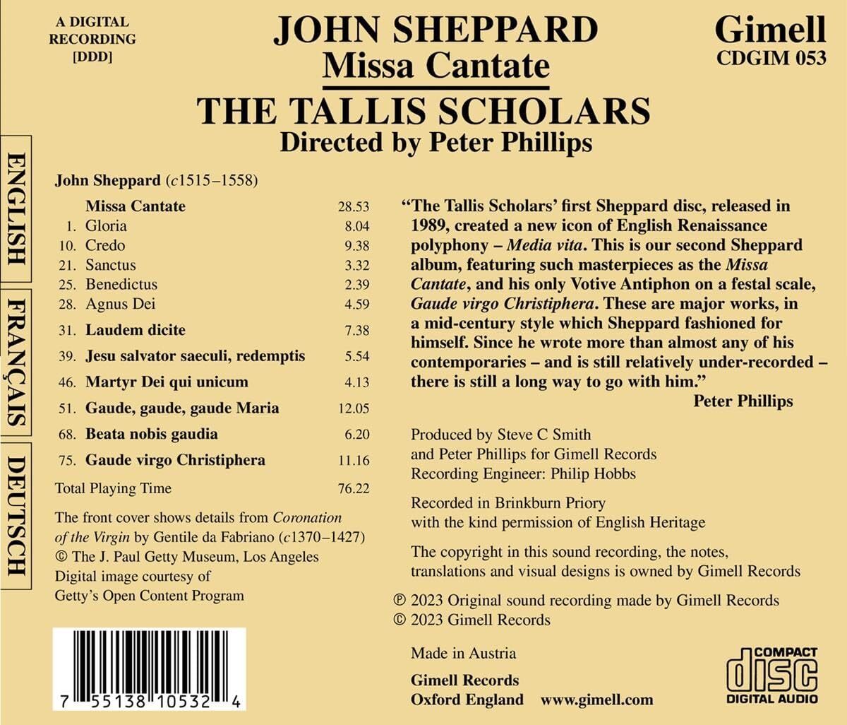 John Sheppard: Missa Cantate