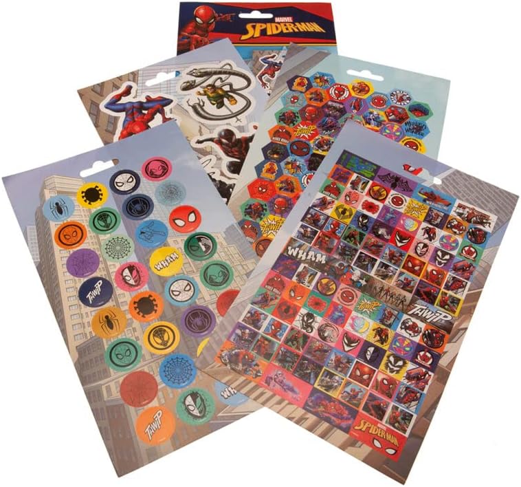 Spider-Man Sticker Sheet Set (Pack of 200) (One Size) (Multicoloured