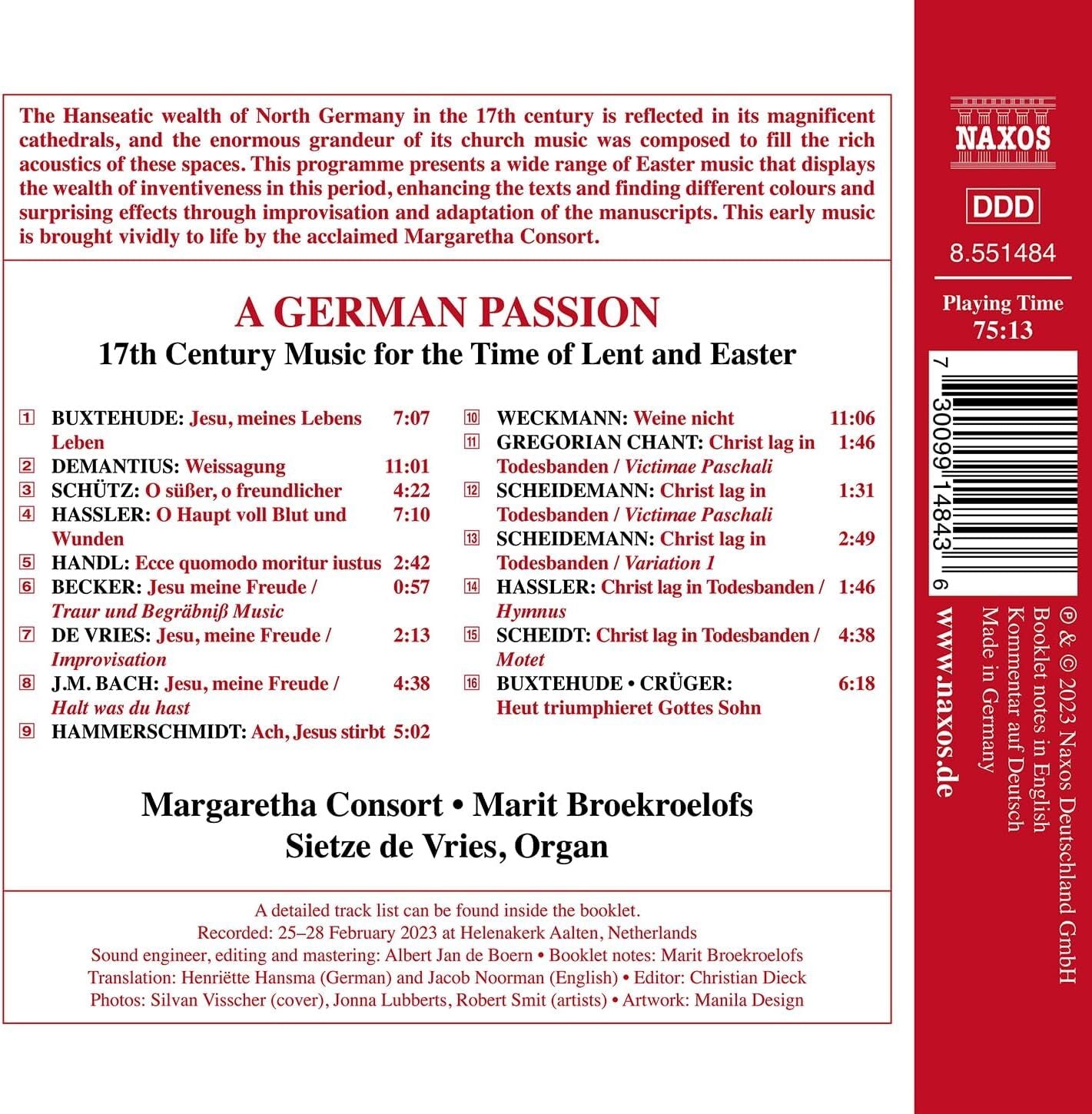 A German Passion: 17th Century Music for the Time of Lent and Easter