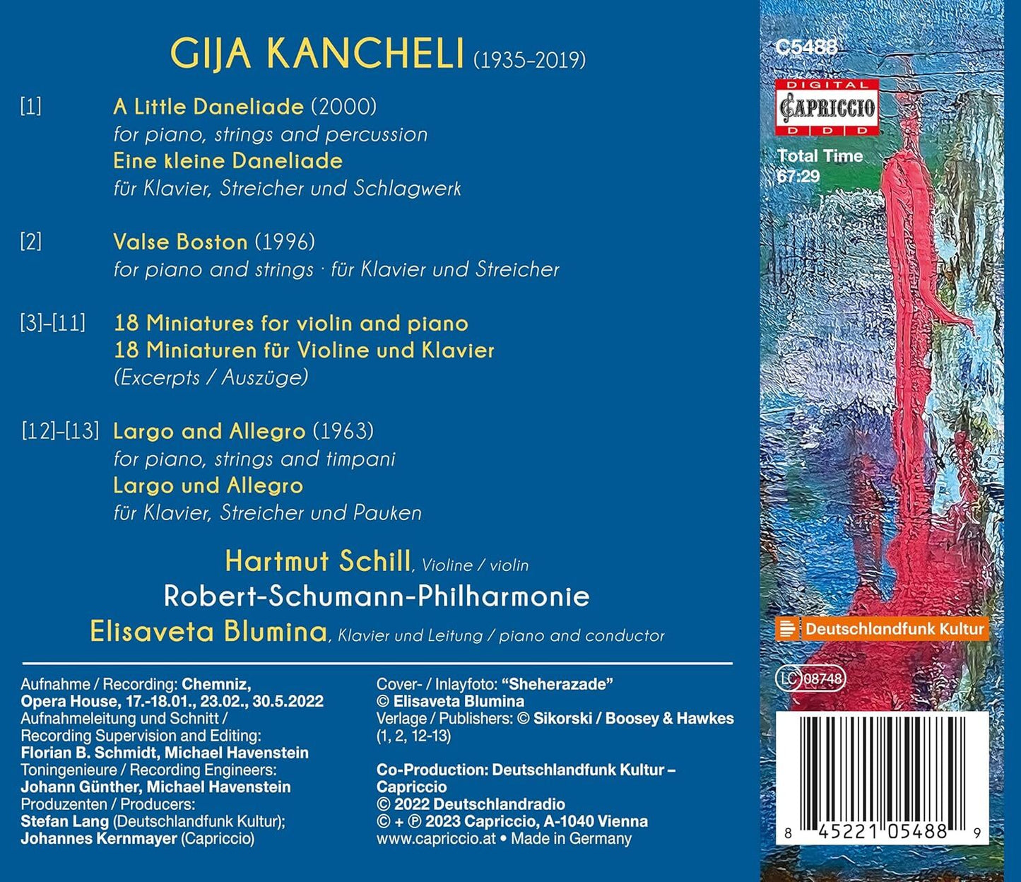 Gija Kancheli: A Little Daneliade/Valse Boston/18 Miniatures/...