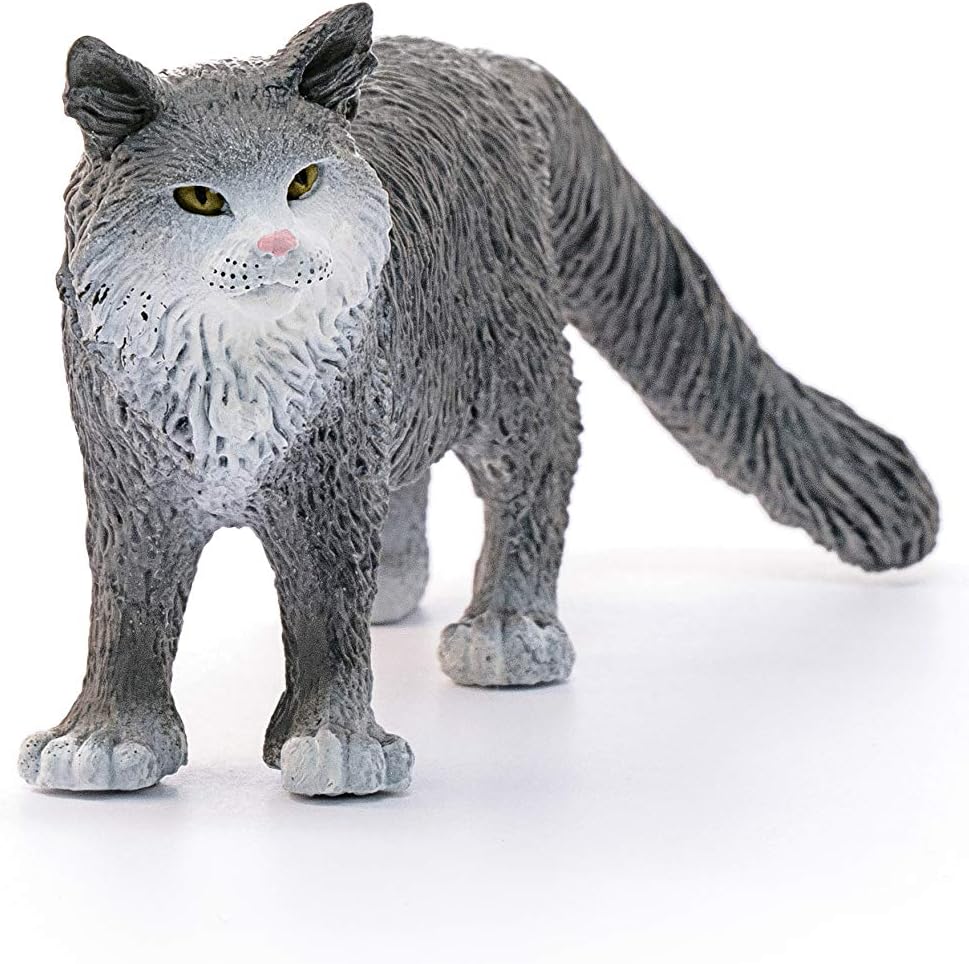 schleich 13893 Maine Coon Cat, From 3 Years Farm World - Figurine, 8 X 3 X 4 cm new version