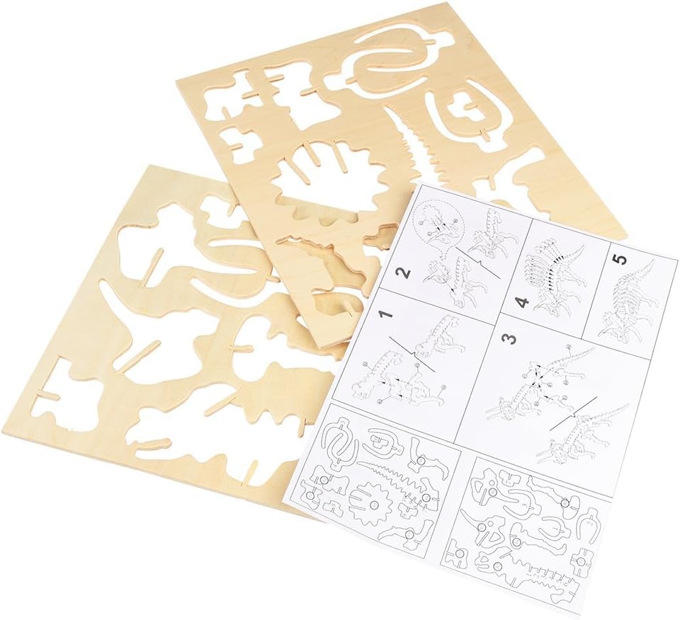 Make Your Own Dinosaur Wooden 3D Puzzle - Choice of Design (Triceratops)