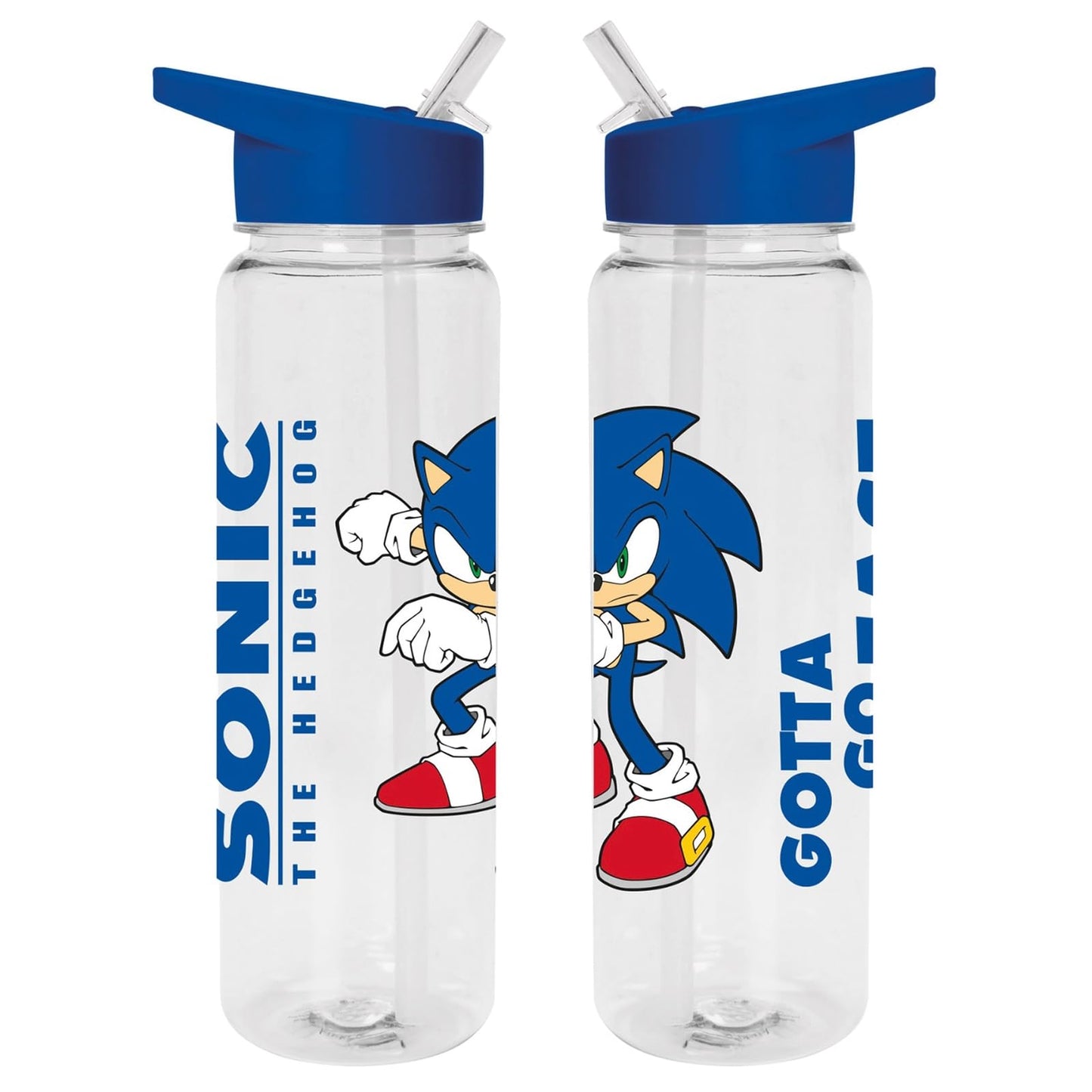 Sonic the Hedgehog Water Bottle (Gotta Go Fast Design) 700ml Plastic Water Bottle, Girls Water Bottle, Boys Water Bottle, Kids Water Bottle - Official Merchandise