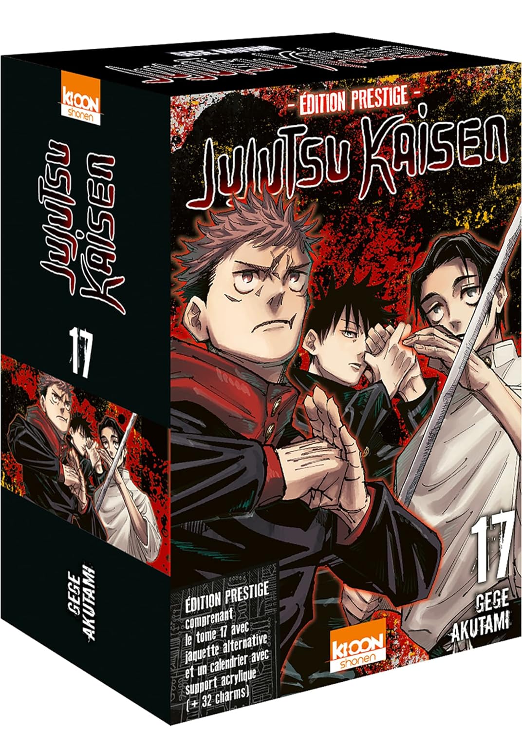 Jujutsu Kaisen T17 - Edition prestige: Coffret avec une jaquette alternative réversible + 1 calendrier avec support acrylique et 32 charms