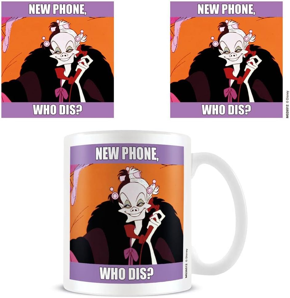 Disney Meme 101 Dalmatians Mug in Presentation Gift Box (Cruella de Vil Design) 11oz Ceramic Mug - Official Merchandise