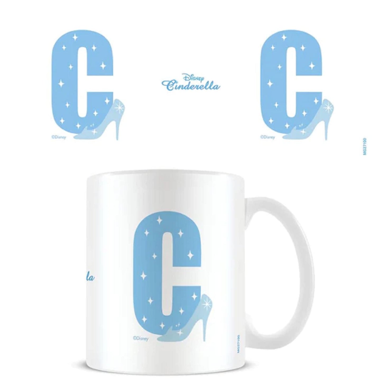 Disney Alphabet Personalised Mug (C for Disney Princess Cinderella Design) 11oz Ceramic Coffee Mug in Presentation Disney Gift Box - Official Merchandise
