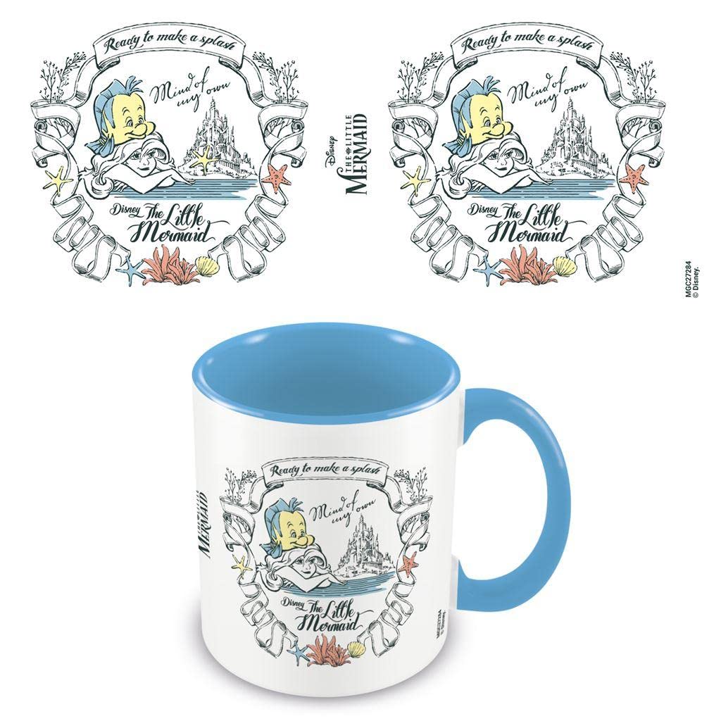 The Little Mermaid Mind of My Own Inner Two Tone Mug (One Size) (White/Blue