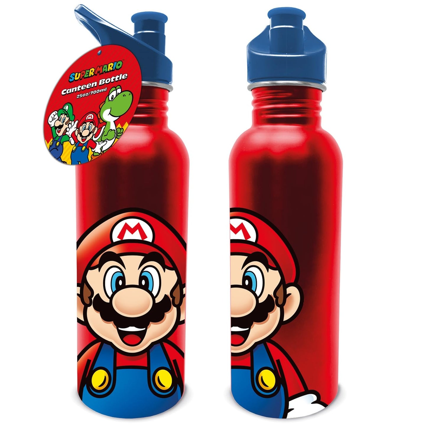 Pyramid International Super Mario Water Bottle (Mario Design) 700ml Metal Water Bottle, Girls Water Bottle, Boys Water Bottle, Kids Metal Water Bottle - Official Merchandise