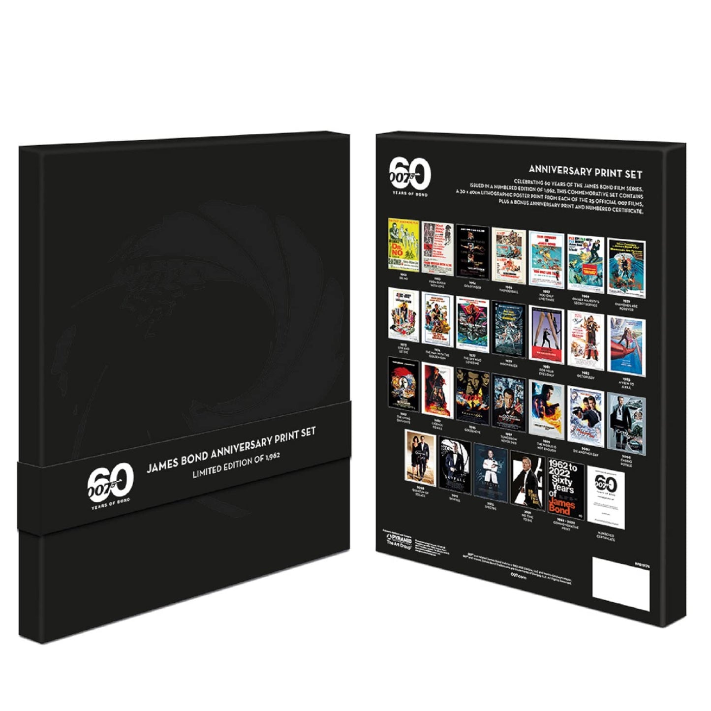 Pyramid International James Bond Poster Set (60th Anniversary Collection) Set of 27 30cm x 40cm Collectors' Art Prints, Wall Art, Posters & Pictures - Official James Bond Merchandise