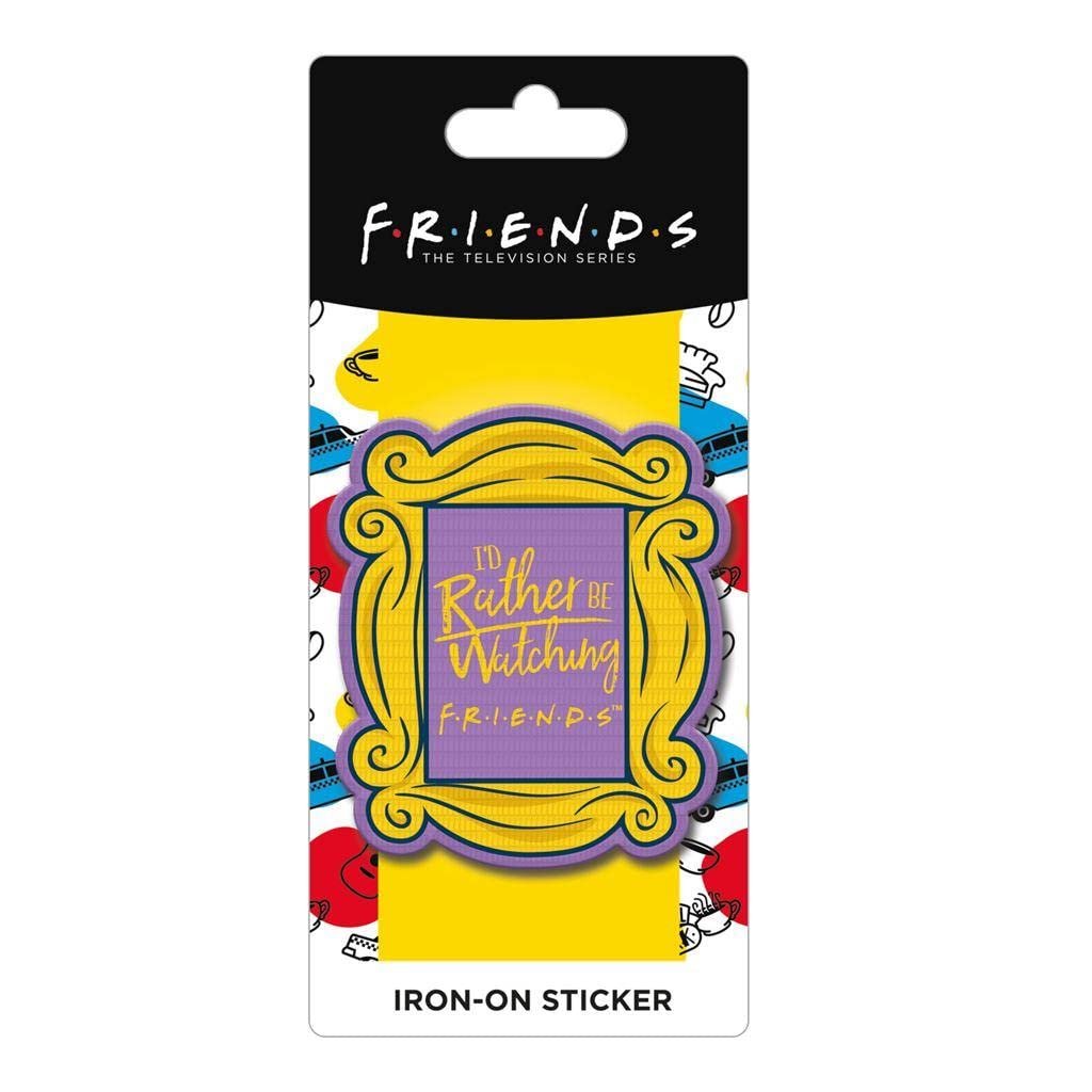 Friends - I'd Rather Be Watching Embroidered Design Iron-On Patches (One Size) (Yellow, Purple