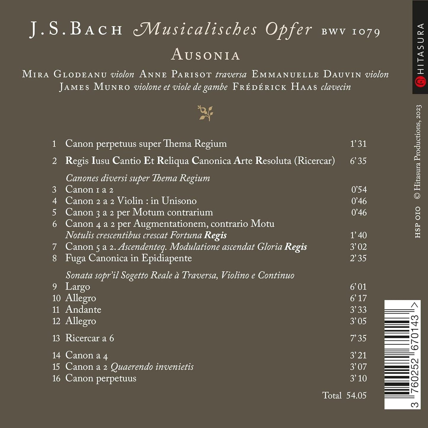 J. S. Bach: Musicalisches Opfer BWV 1079